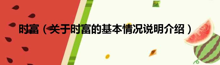 时富关于时富的基本情况说明介绍